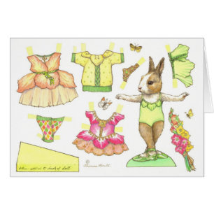 Carte de poupée en papier gladiolus Ballerina Bunn