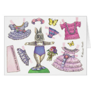 Carte de poupée en papier noir Aster Ballerina Bun