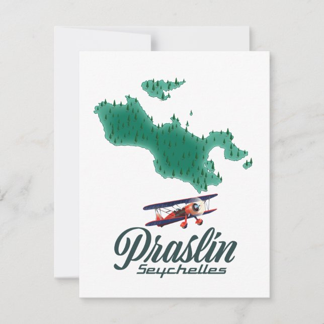 carte de Praslin Seychelles (Devant)