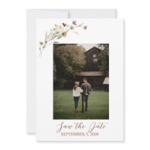 Carte de pré-annonce de mariage Fleur sauvage