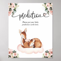 Carte de prédiction Baby shower Oh Deer Poster