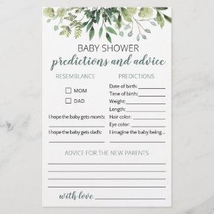 Carte de prédictions et de conseils pour bébé à la