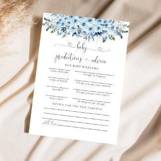 Carte de prédictions florales pour bébé Boho bleu