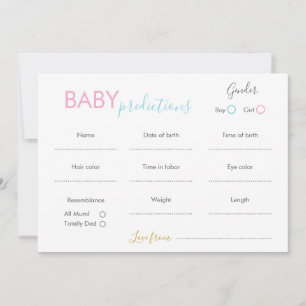 Carte de prédictions minimalistes pour bébés