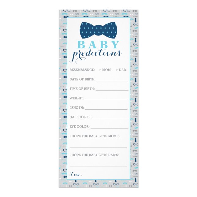 Carte de prédictions pour bébé, Baby shower de Cra (Devant)