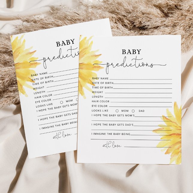 Carte de prédictions pour bébé baby shower de tour (Créateur téléchargé)