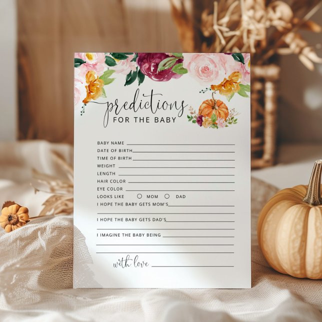 Carte de prédictions pour bébé petit citrouille (Créateur téléchargé)