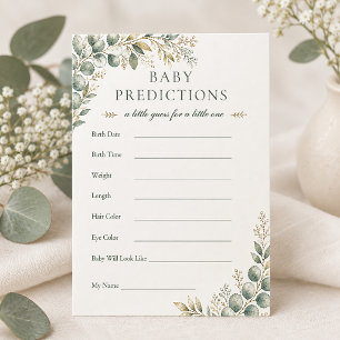 Carte de prédictions pour bébé pour Baby Shower El