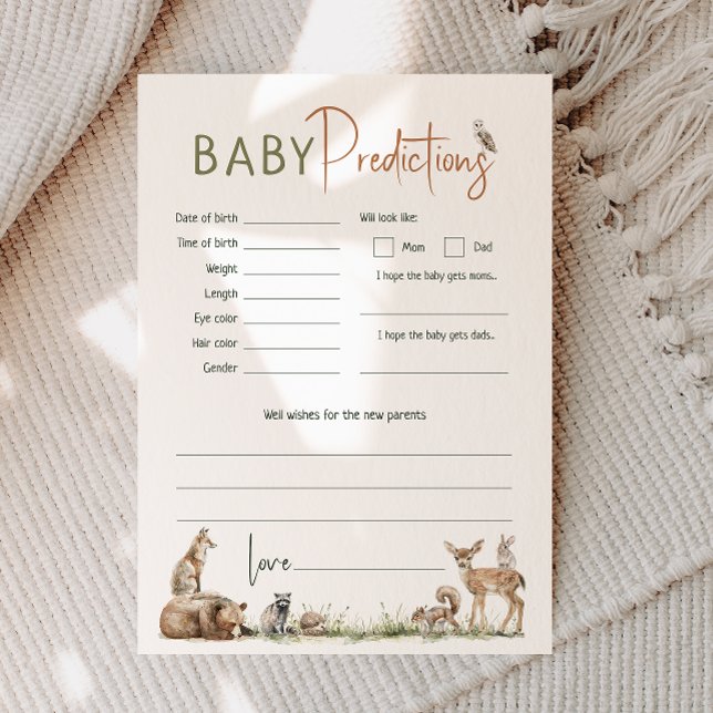 Carte de prédictions pour bébés Baby shower pour a (Créateur téléchargé)