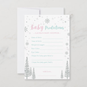 Carte de prédictions pour bébés - Jeu de Baby show