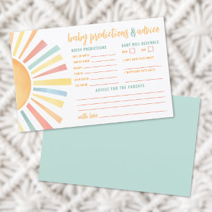 Carte de prédictions Sun Baby shower