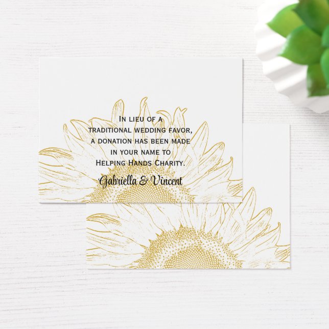 Carte de préférence Mariage graphique tournesol (Bureau)