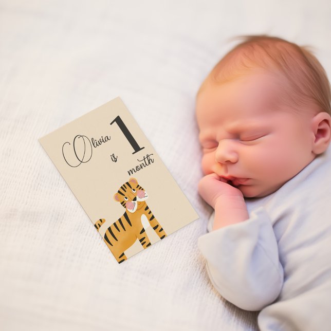 Carte de première année de jalon "Cute Jungle Anim (Créateur téléchargé)