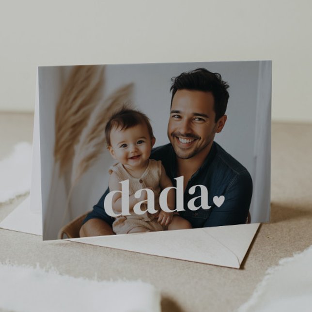 Carte de première fête des pères Dada Heart (Zazzle Dada Heart - First Father's Day Photo Card)
