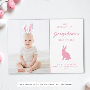 Carte de première Pâques de bébé avec oreilles de