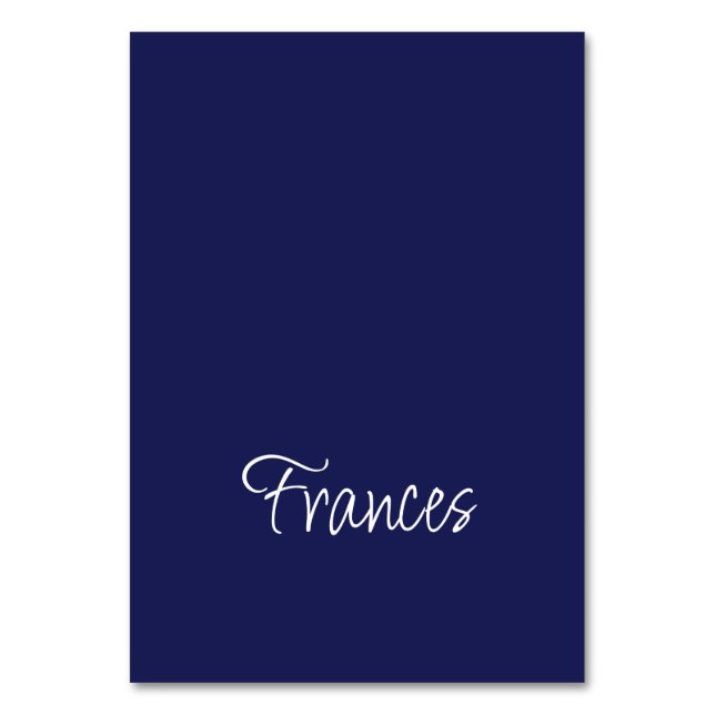 Carte de prénom individuelle marine et blanche (Par défaut)
