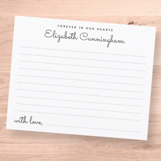 Carte de présence funéraire pour toujours dans nos (Créateur téléchargé)