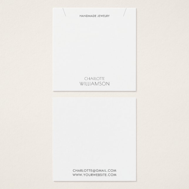 Carte de présentation de bijoux à typographie mini (Devant & derrière)