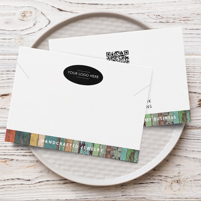 Carte de présentation de bijoux avec QR code pour  (Add Business Logo QR Code Jewelry Display Card)