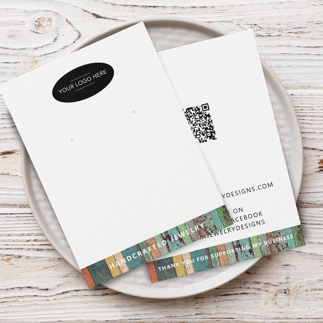 Carte de Présentation de Boucles d'Oreilles avec C (Add Your Logo QR Code Earring Display Card)