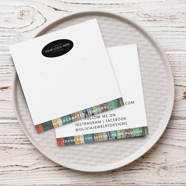 Carte de Présentation de Boucles d'Oreilles Chic a (Chic Add Your Logo Earring Display Card)