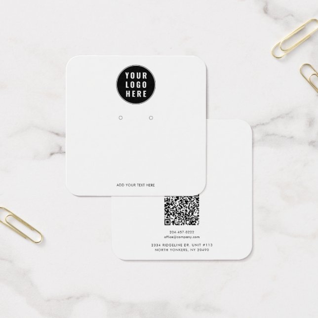 Carte de Présentation de Boucles d'Oreilles QR Cod (Bureau)