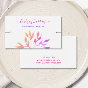 Carte de présentation de bracelet en feuilles aqua