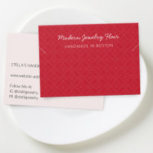 Carte de présentation de bracelet moderne à motif