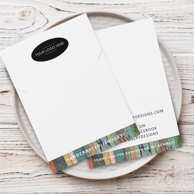 Carte de Présentation de Collier Chic avec Logo (Chic Add Your Logo Necklace Display Card)