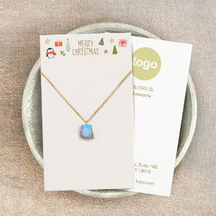 Carte de présentation de collier de Noël avec logo