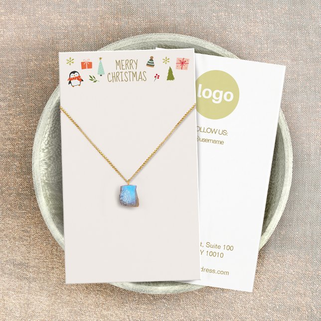 Carte de présentation de collier de Noël avec logo (Créateur téléchargé)