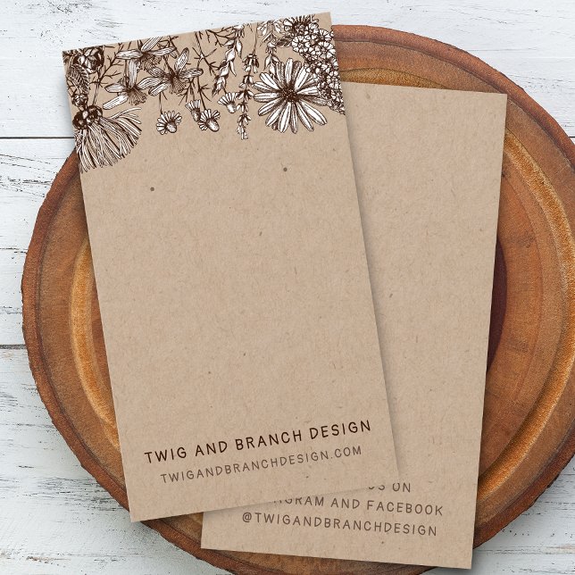 Carte de présentation pour boucles d'oreilles Fleu (Rustic Whimsical Wildflowers Earring Display Card)