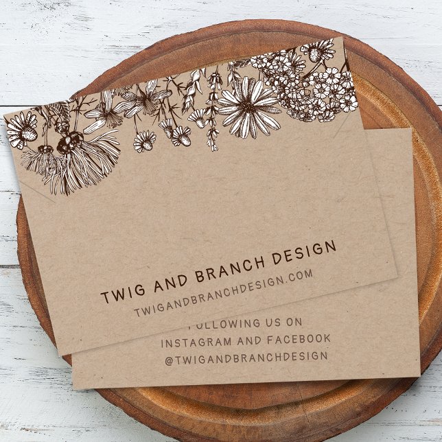 Carte de présentation pour collier et bracelet de  (Wild Flowers Necklace Bracelet Display Card)