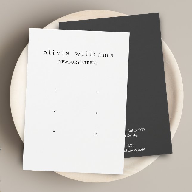 Carte de Présentation Simple Moderne pour 3 Boucle (Simple Modern 3 Earrings Display Card)