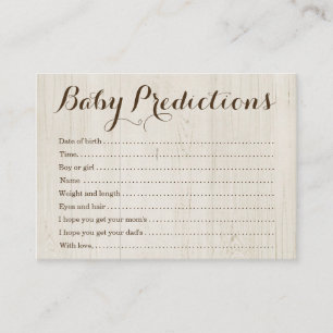 Carte de prévision de bébé pour le baby shower -