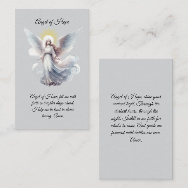Carte de prière Angel of Hope (Devant / Derrière)
