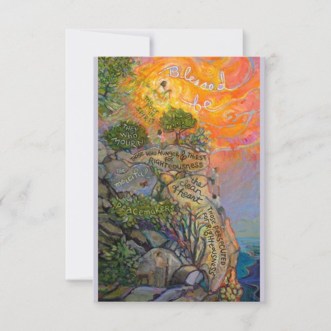 Carte de prière Beatitudes, Sermon sur le Mont (Devant)