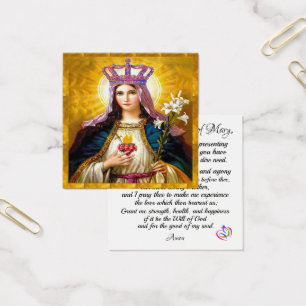 Carte de prière Coeur Immaculé de Marie