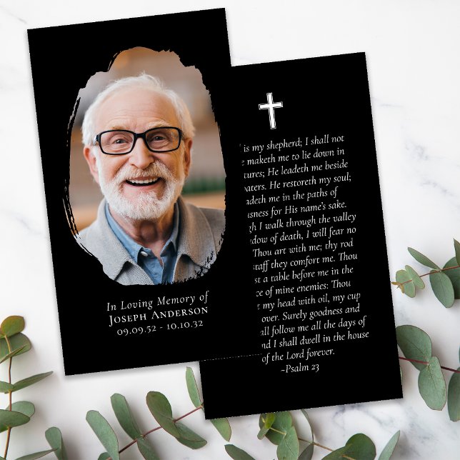 Carte de prière commémorative Black Photo Cross (Créateur téléchargé)
