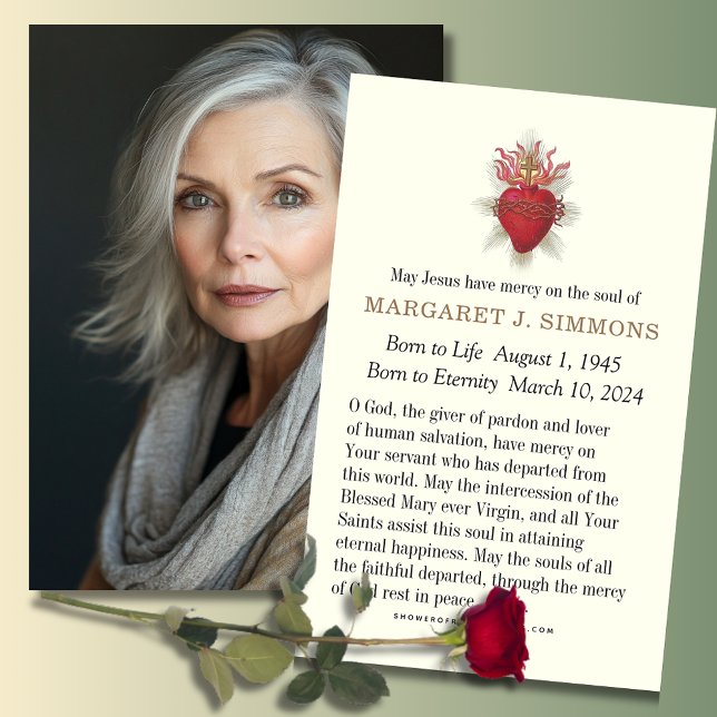 Carte de prière commémorative catholique (Créateur téléchargé)