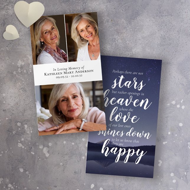 Carte de prière commémorative Collage de photos (Créateur téléchargé)