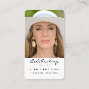 Carte de prière commémorative de la fête de la vie