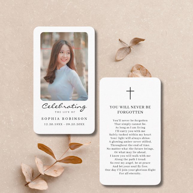 Carte de prière commémorative de la fête de la vie (Créateur téléchargé)