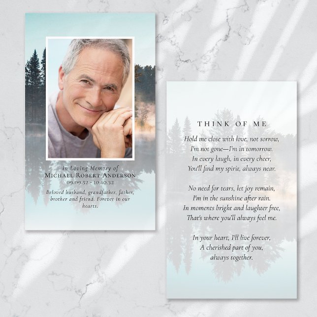 Carte de prière commémorative de la forêt photogra (Créateur téléchargé)