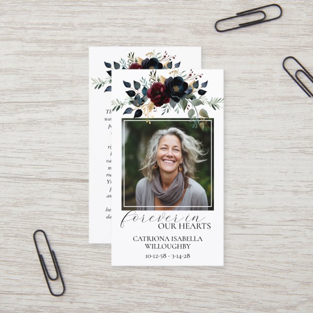 Carte de prière commémorative de la marine de Bour (Devant/Arrière en situation)