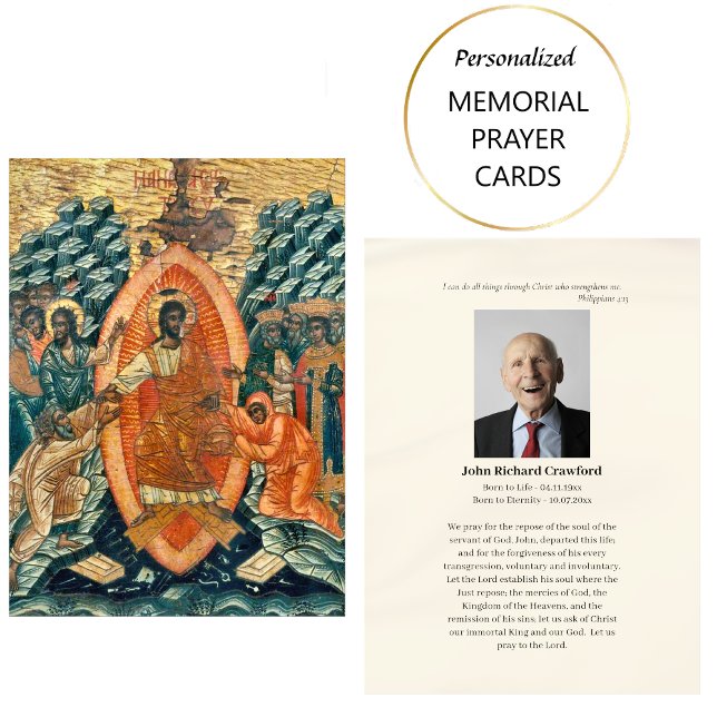 Carte de prière commémorative de la photo chrétien (Créateur téléchargé)