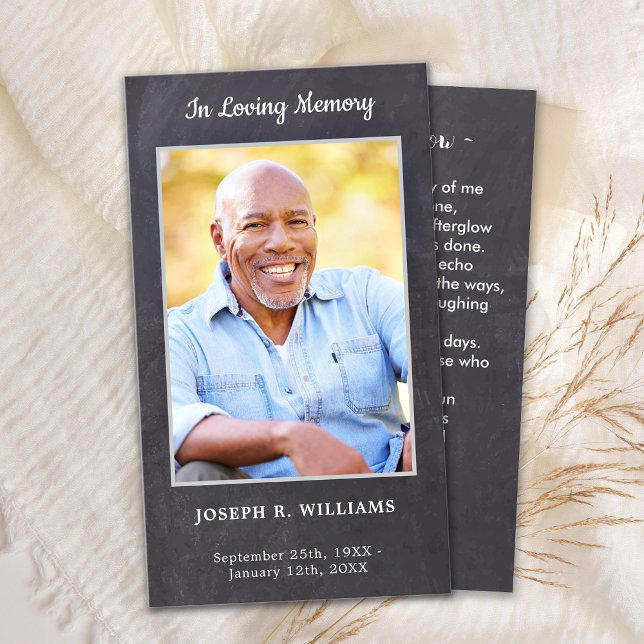 Carte de prière commémorative de l'ardoise rustiqu (Créateur téléchargé)