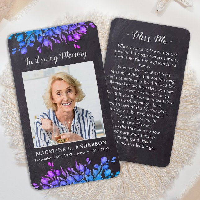 Carte de prière commémorative de mémoire funéraire (Créateur téléchargé)
