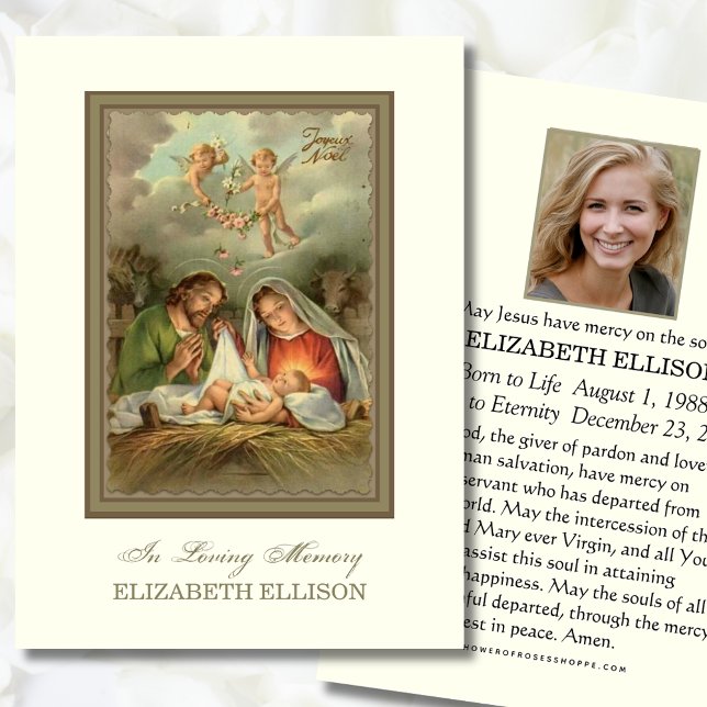 Carte de prière commémorative de Noël (Créateur téléchargé)