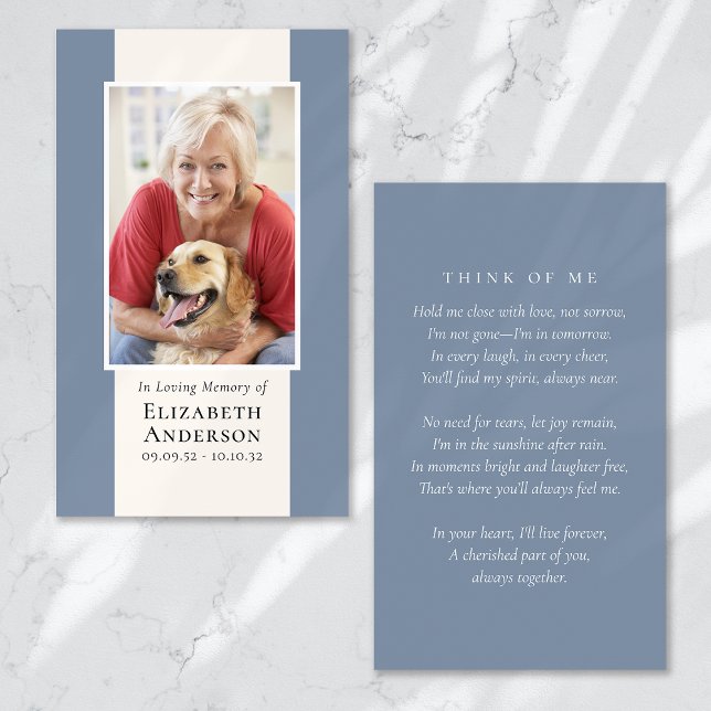 Carte de prière commémorative de photo moderne (Créateur téléchargé)